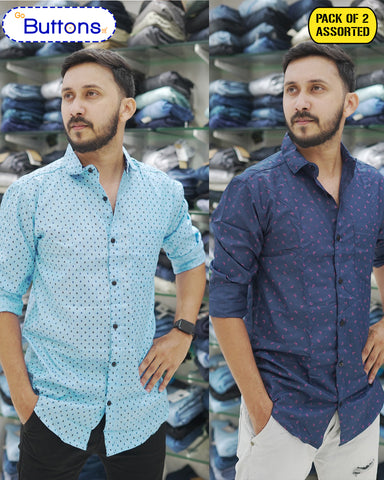 GoButtonskart Aadi offer Casual Shirts Assorted ( Pack of 2 )