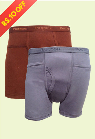 Poomex Men's Cotton Comfort Trunk (2s Pack)