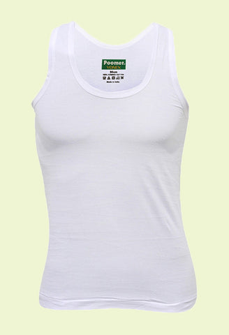 Poomex Men's White Cotton Sleeveless Vest Innerwear Online Shop