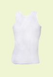 Poomex Men's White Cotton Sleeveless Vest