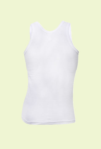 Poomex Men's White Cotton Sleeveless Vest Innerwear Online Shop
