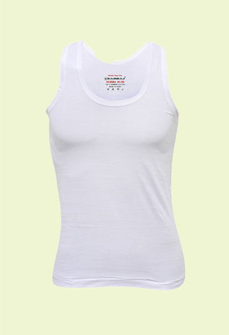 Ramraj Men's White Cotton Sleeveless Vest Innerwear Online Shop