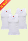 Tantex Cotton Men's White Sleeveless Vest (3s Pack)